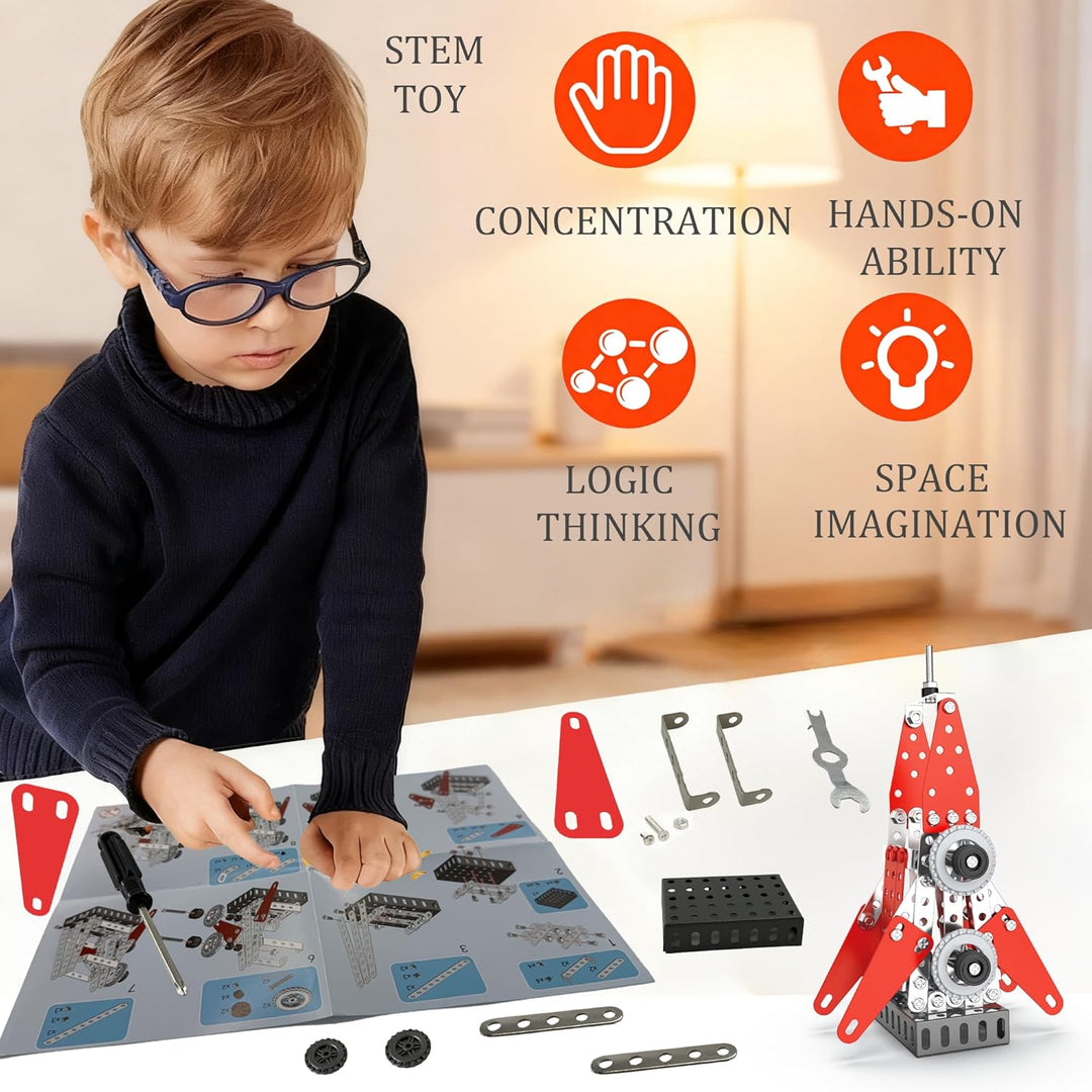 STEM Metall-Konstruktionsset: 3D Modellbausatz | Technikspielzeug ab 8 Jahren | Eltern-Kind-Aktivitä