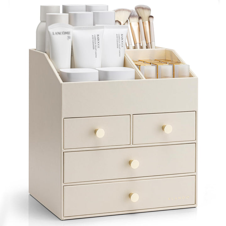 Vlando Make up Organizer mit 4 Schubladen, Schminktisch Organizer, Kosmetik Organizer, Schmink Organ