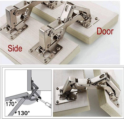 170 Grad Scharniere Rahmenlose Schranktürscharniere Versteckte Hydraulisch Einstellbare Befestigungs
