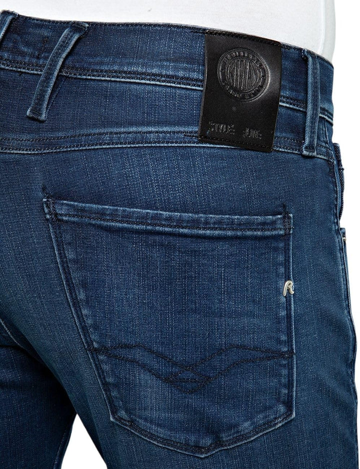 Replay Herren Jeans Anbass Slim-Fit Hyperflex Cloud mit Stretch 27W / 32L Dark Blue 007, 27W / 32L D