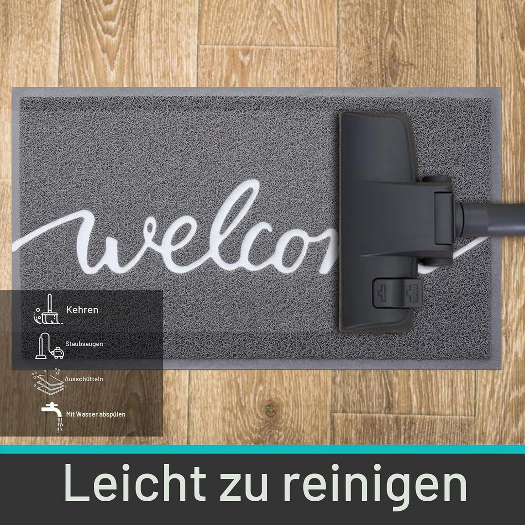 Homaxy Welcome Fussmatte aussen und innen, rutschfeste Schmutzfangmatte Türmatte, waschbar Fussmatte