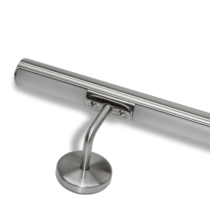 Treppengeländer aus Edelstahl mit LED naturweiss mehrfarbig (50 cm, Handlauf mit Vorrichtung für LED