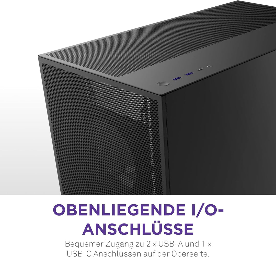 NZXT H7 Flow RGB | Mid-Tower-ATX-Airflow-Gehäuse mit RGB-Lüftern | Unterstützt Lüfter im Boden zur d