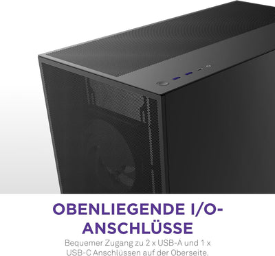 NZXT H7 Flow RGB | Mid-Tower-ATX-Airflow-Gehäuse mit RGB-Lüftern | Unterstützt Lüfter im Boden zur d