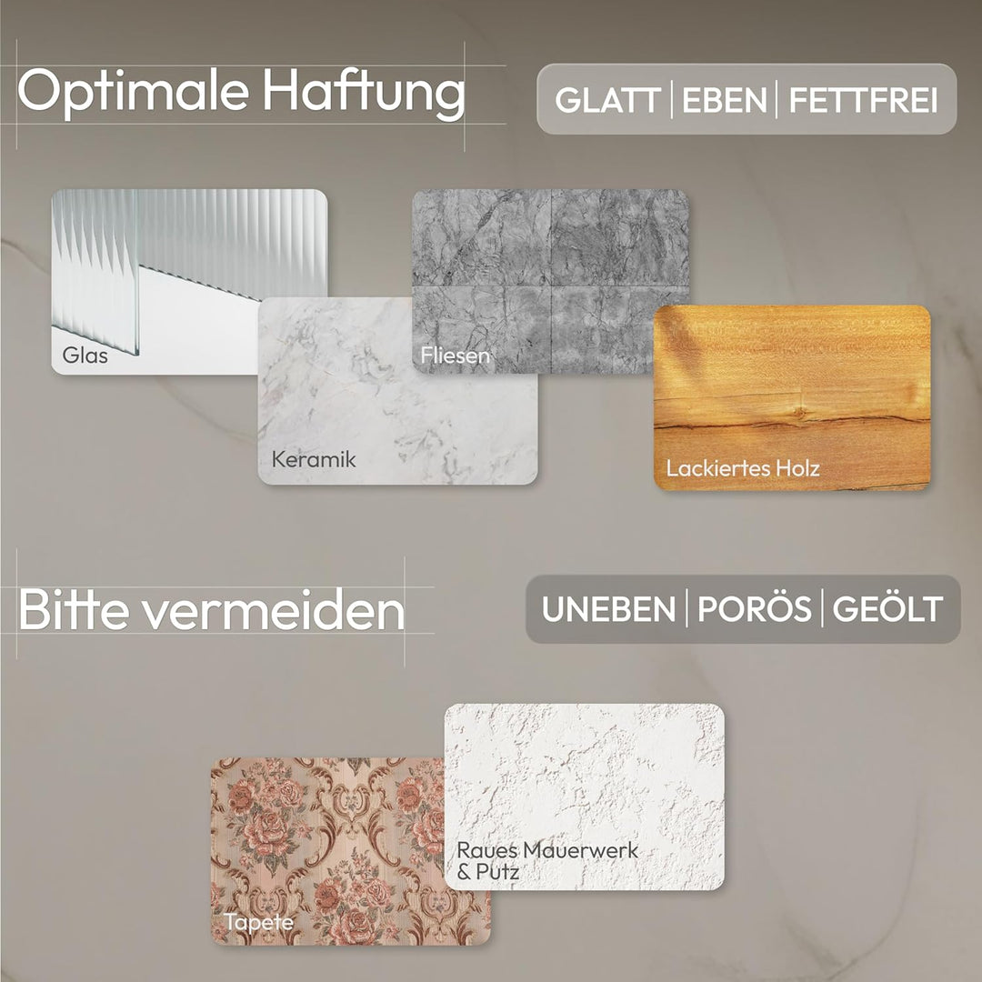 FJORD Flow Premium Duschablage ohne Bohren [Matt Schwarz] – Design Duschregal mit integriertem Rasie