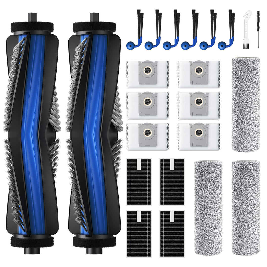 23 Stück Zubehör für ECOVACS DEEBOT X9 PRO Omni Saugroboter,Ersatzteile mit 2 Hauptbürste, 6 Staubbe