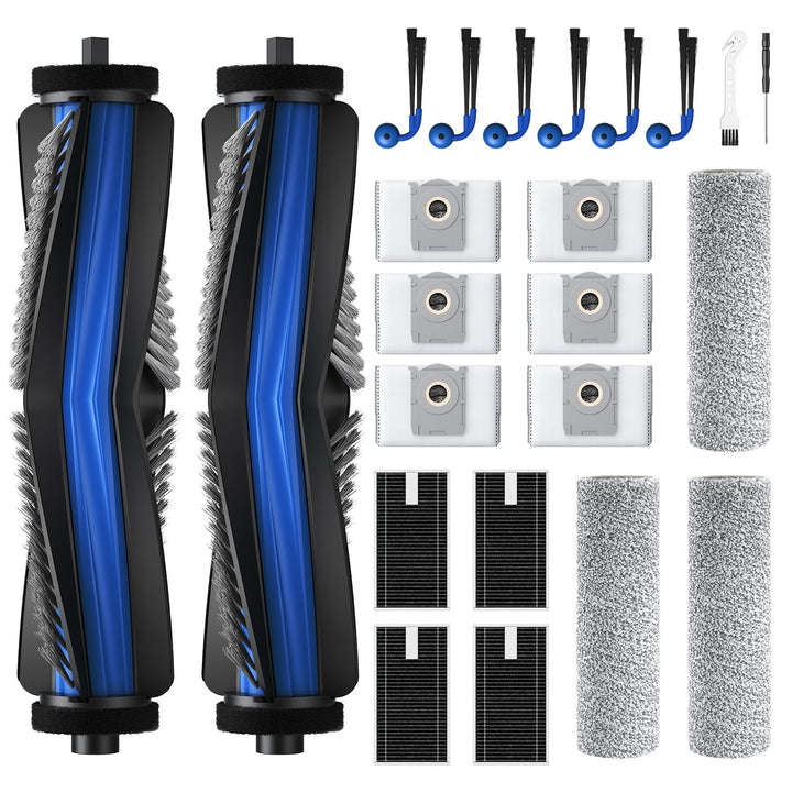 23 Stück Zubehör für ECOVACS DEEBOT X9 PRO Omni Saugroboter,Ersatzteile mit 2 Hauptbürste, 6 Staubbe