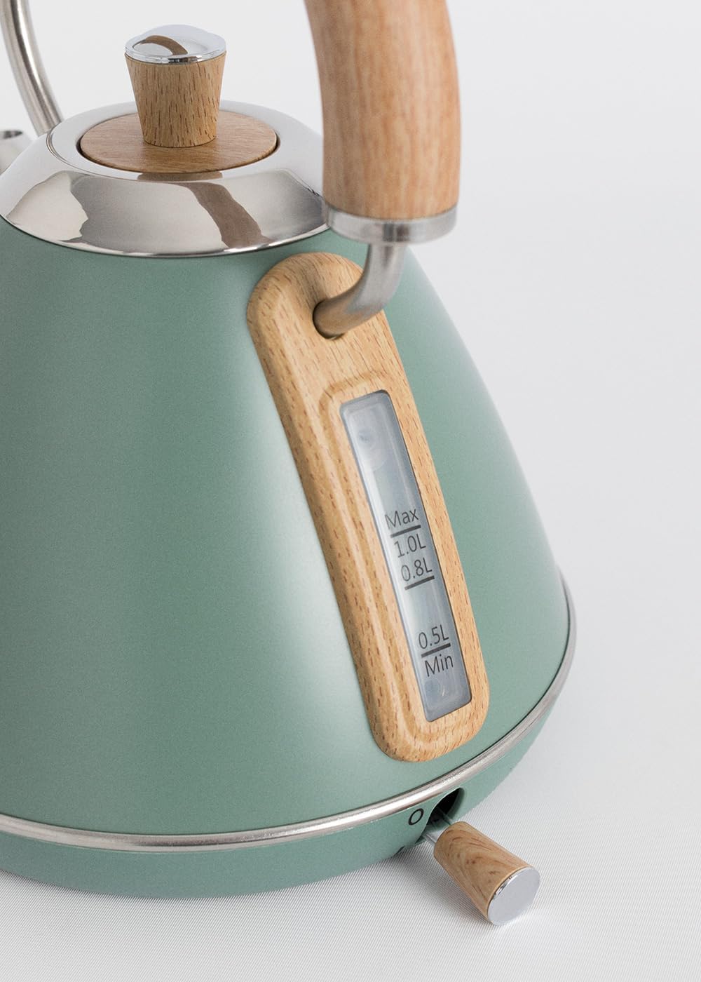 CREATE/KETTLE RETRO M/Elektrischer Wasserkocher Salbeigrün/Schnelles Aufkochen, Fassungsvermögen 1L,