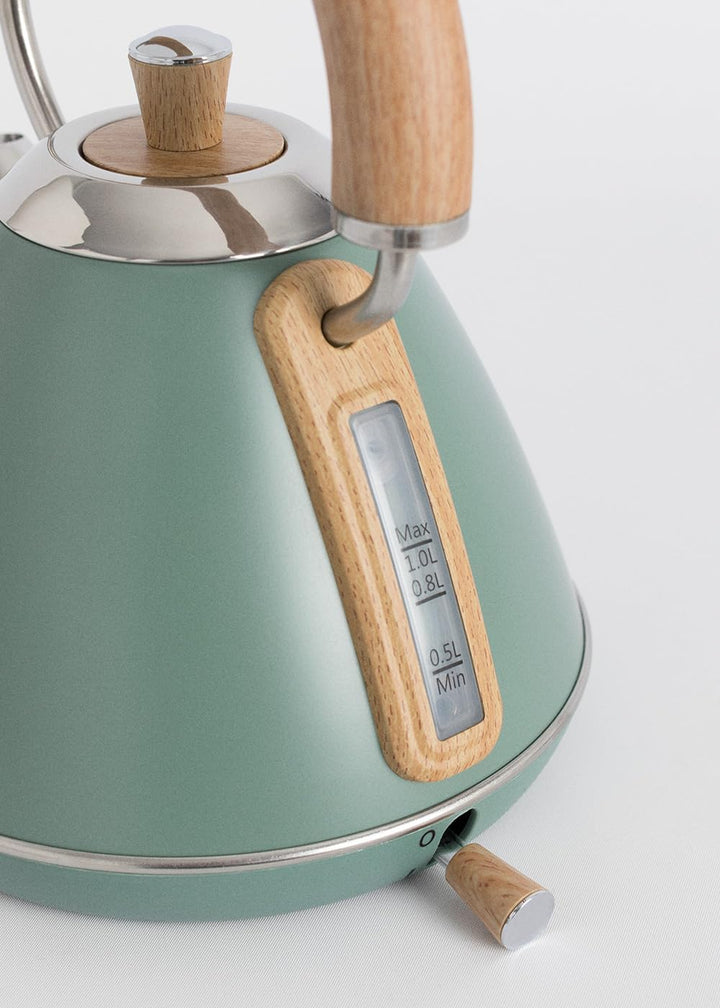 CREATE/KETTLE RETRO M/Elektrischer Wasserkocher Salbeigrün/Schnelles Aufkochen, Fassungsvermögen 1L,