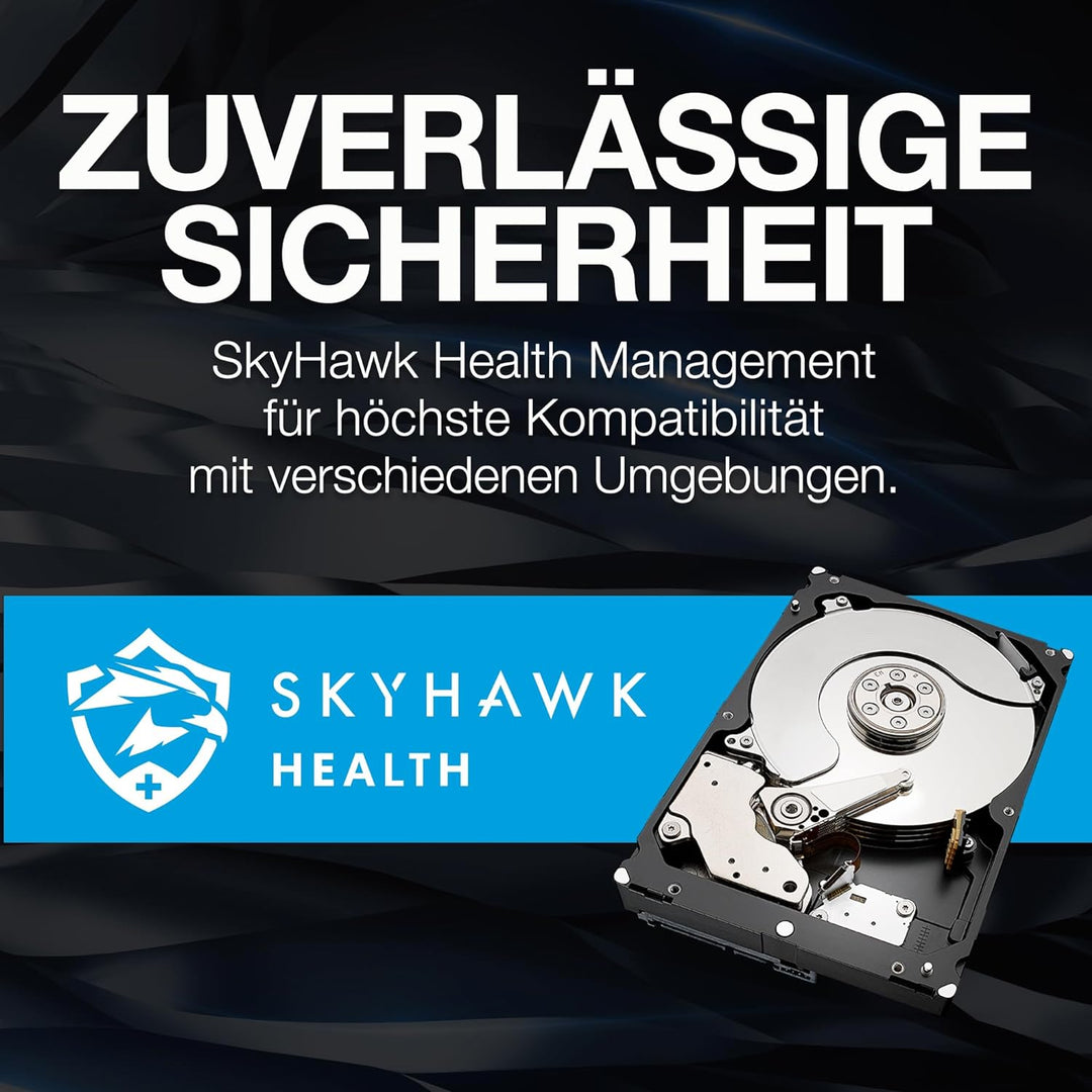 Seagate SkyHawk 2TB interne Festplatte HDD, Videoaufnahme bis zu 64 Kameras, 3.5 Zoll, 64 MB Cache,