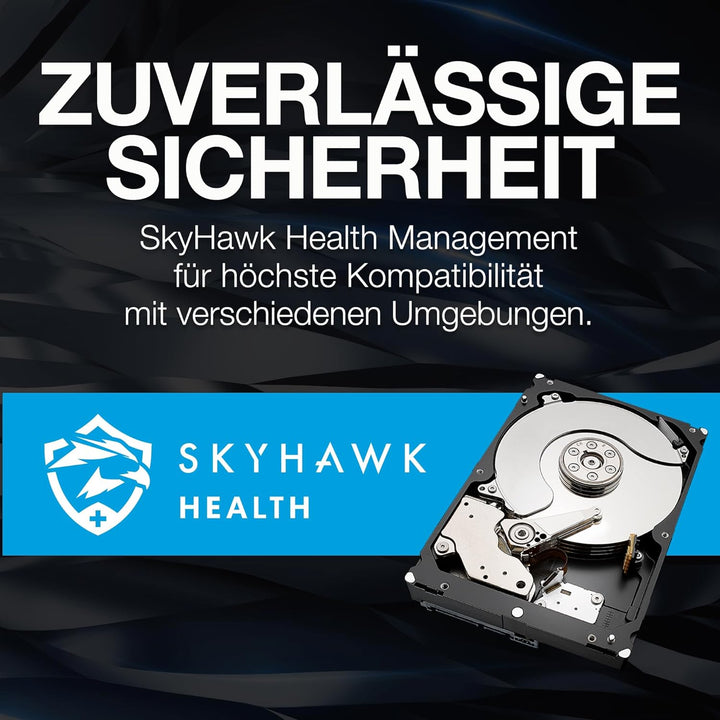 Seagate SkyHawk 2TB interne Festplatte HDD, Videoaufnahme bis zu 64 Kameras, 3.5 Zoll, 64 MB Cache,