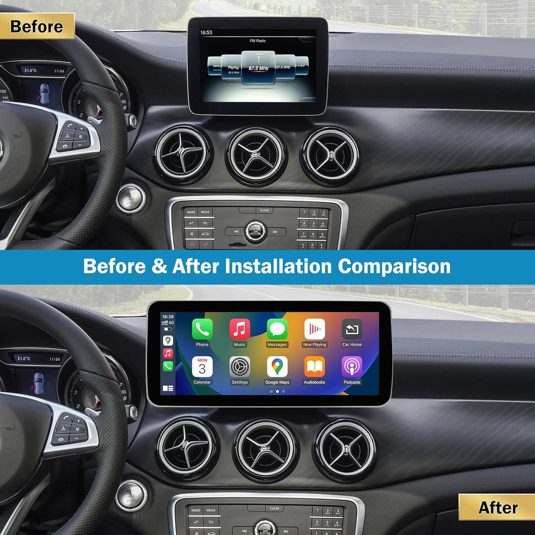 Ninetom Autoradio 10,25 Zoll Touchscreen für 2015-2018 Mercedes Benz A/C/V-Klasse GLA CLA W176 C117