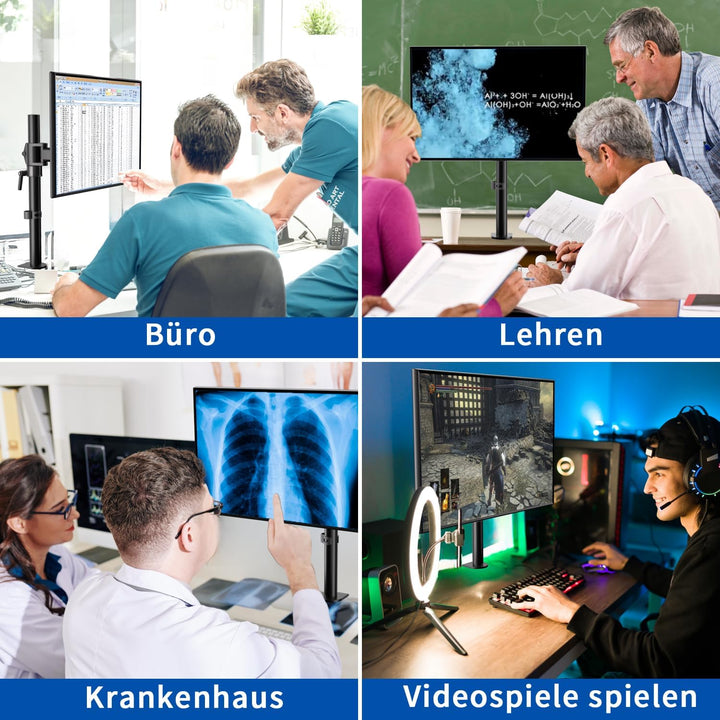 HFTEK - HF27DB - Monitor TV Tisch-Halterung Halter Bildschirmhalterung Neigbar Schwenkbar Monitorarm