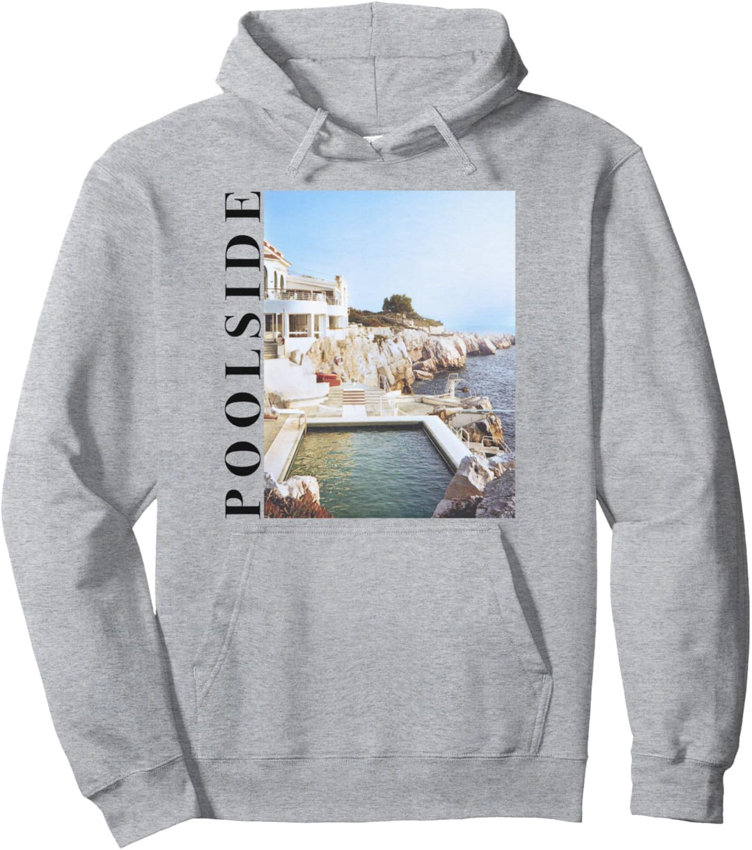 Poolside Bold Vertical Text Photoreal Picture Box Pullover Hoodie