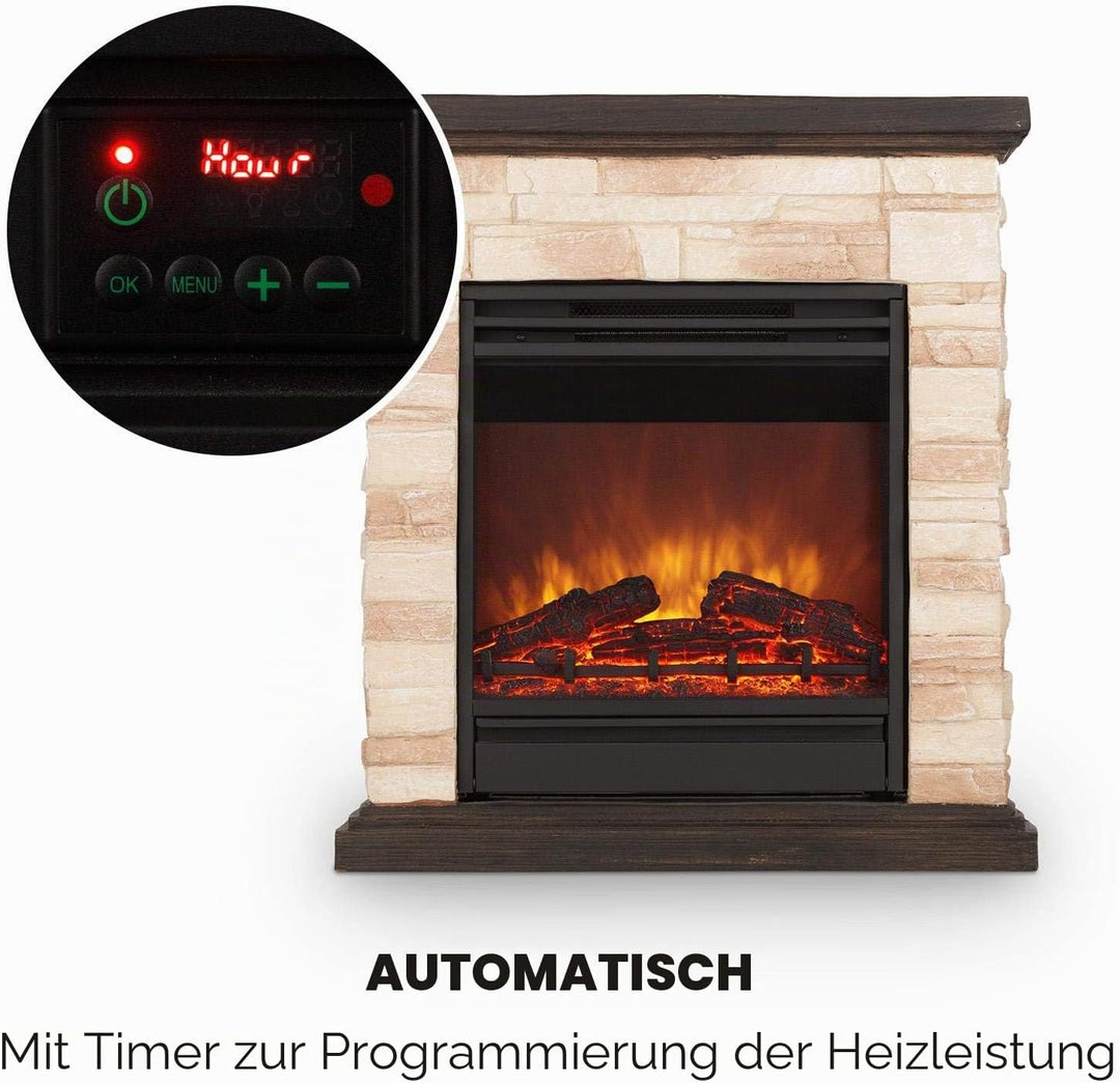 Klarstein Kaprun Elektrokamin - Kamin elektrisch mit 1800 W Leistung und Flammeneffekt, Elektro Kami