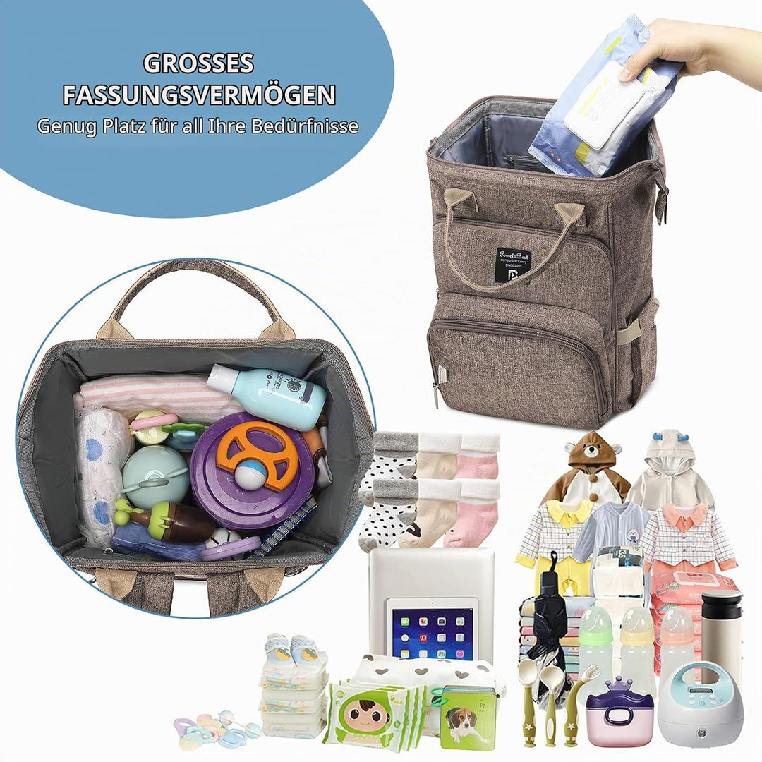 Pomelo Best Baby Wickelrucksack stylische Wickeltasche Rucksack mit Wickelunterlage multifunktional