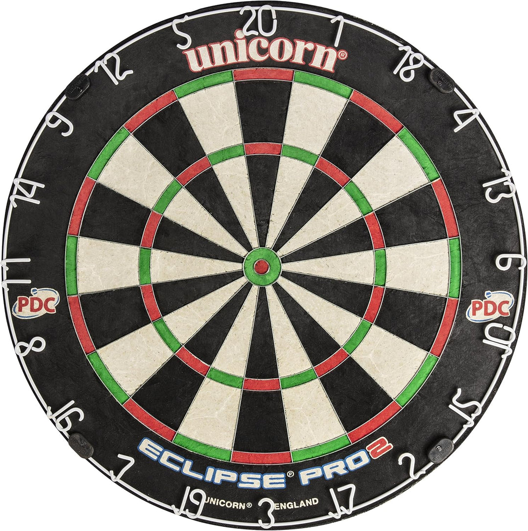 Unicorn Eclipse Pro Dartscheibe mit 2 Borsten und professionellem Sisal und High Definition Spider,