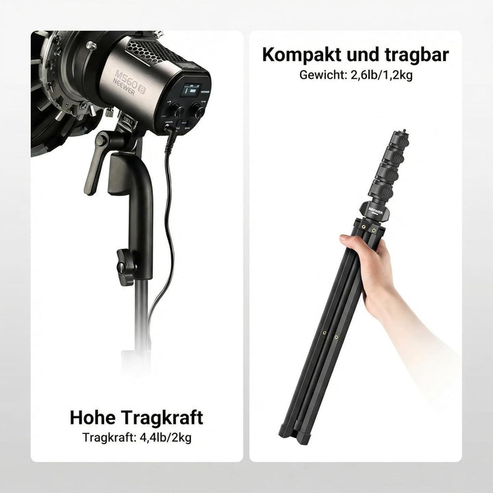 NEEWER Microphone Stand, Mikrofonständer Stativ mit Boom Arm, robuster verstellbarer Ständer und Arm