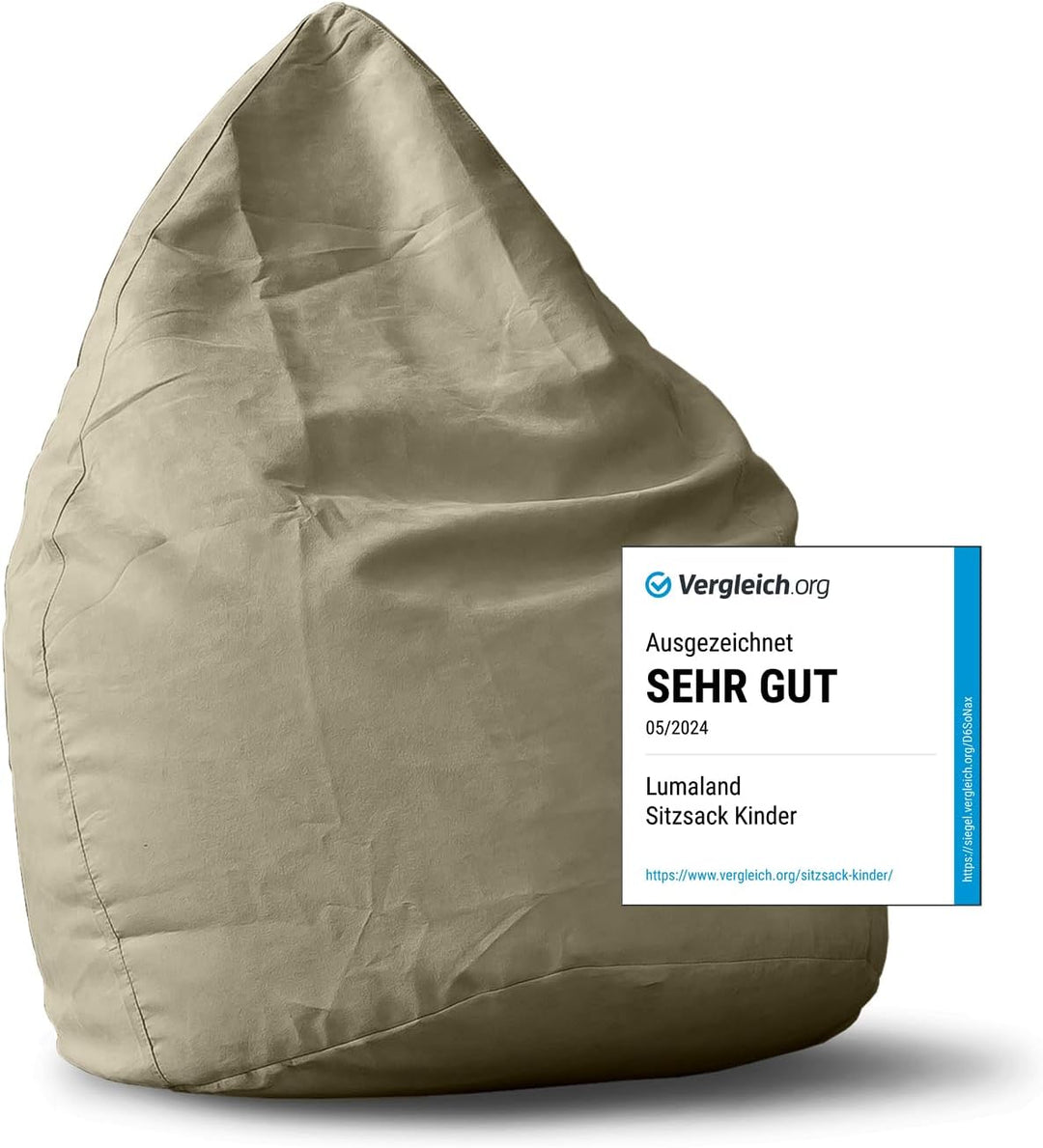 Lumaland Sitzsack Luxury XL Plus 85x65cm | Microvelours Beanbag mit extra weichem & robustem Stoff |