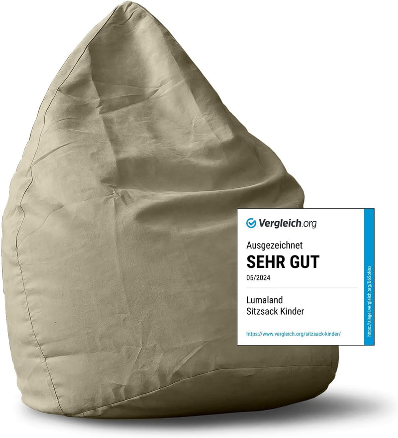 Lumaland Sitzsack Luxury XL Plus 85x65cm | Microvelours Beanbag mit extra weichem & robustem Stoff |