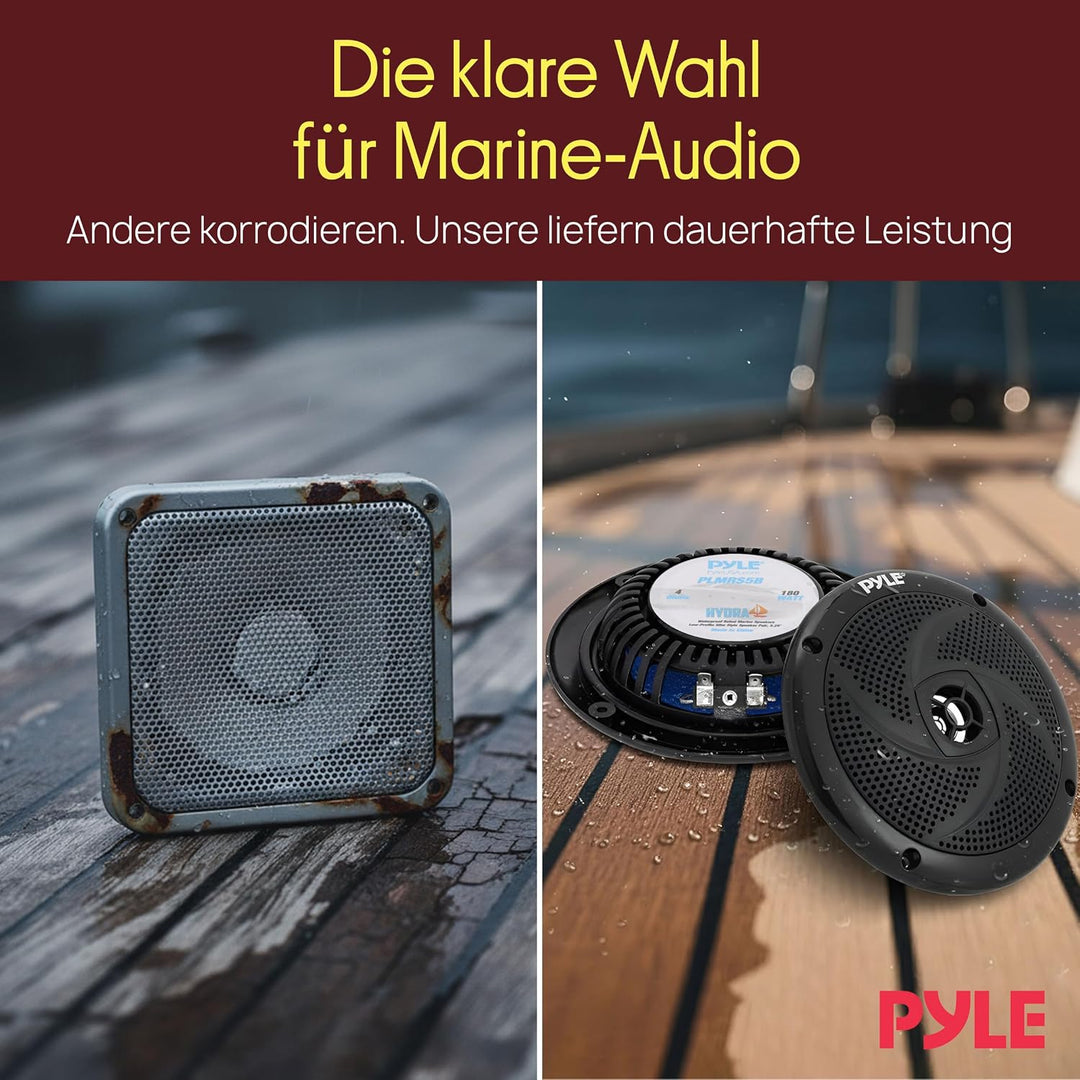 Pyle Marine Speakers - 5.25 Inch Low Profile Slim Style Waterproof Wakeboard Tower and Weather Resis