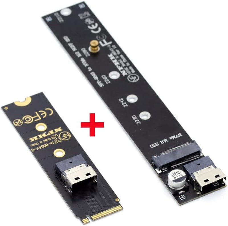 NFHK NGFF M-Key NVME Stecker auf Buchse Verlängerungskabel 40cm mit SFF-8654 Stecker für Mainboard S