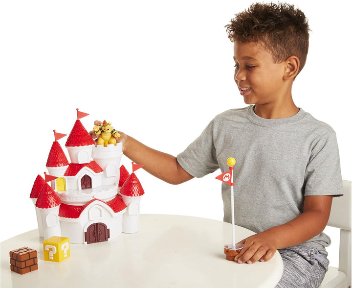 Nintendo Super Mario grosses Spielset Luxus Pilzkönigreich Schloss inkl. 1 Bowser Figur 6cm Multicol