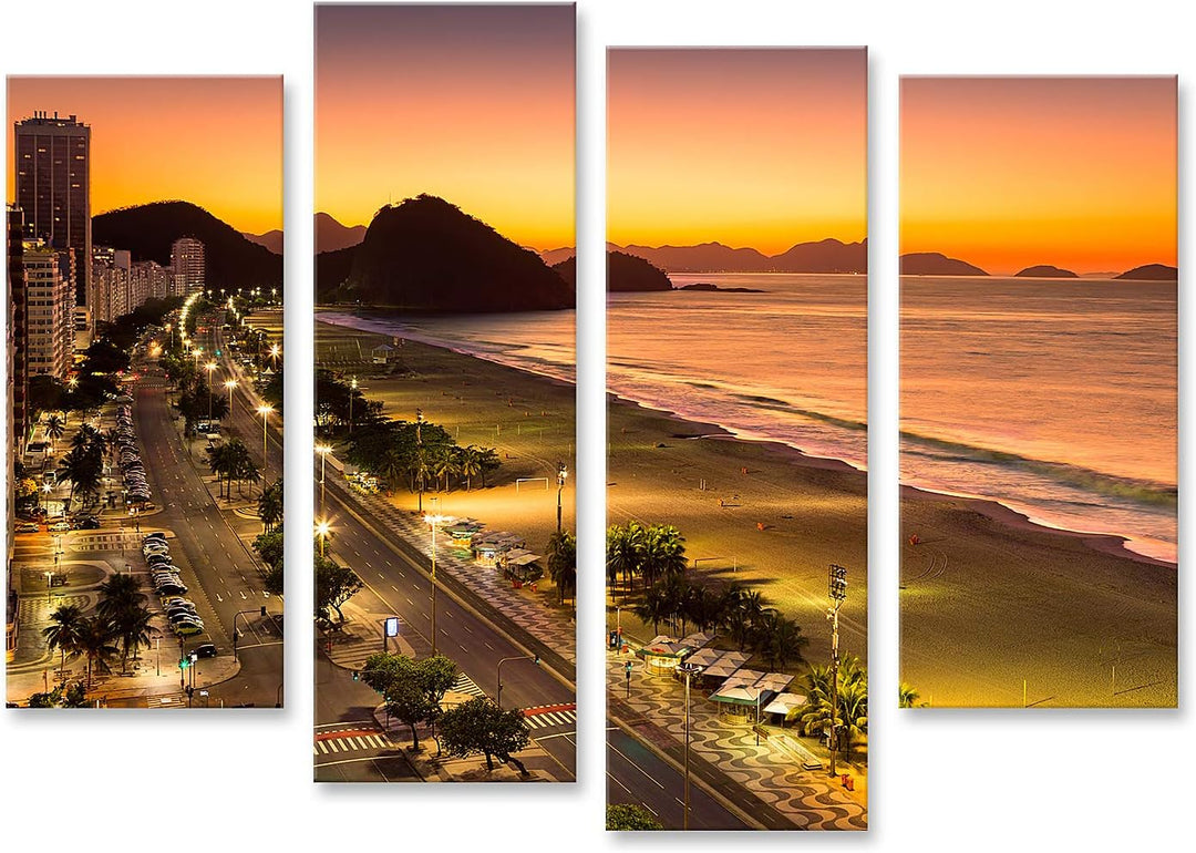 islandburner Bild auf Leinwand Copacabana Strand In Der Morgendämmerung In Rio De Janeiro Brasilien