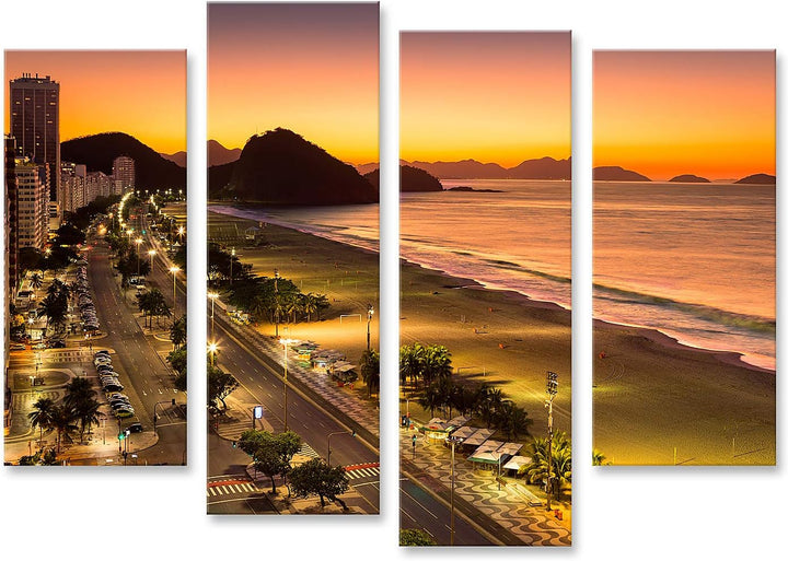 islandburner Bild auf Leinwand Copacabana Strand In Der Morgendämmerung In Rio De Janeiro Brasilien