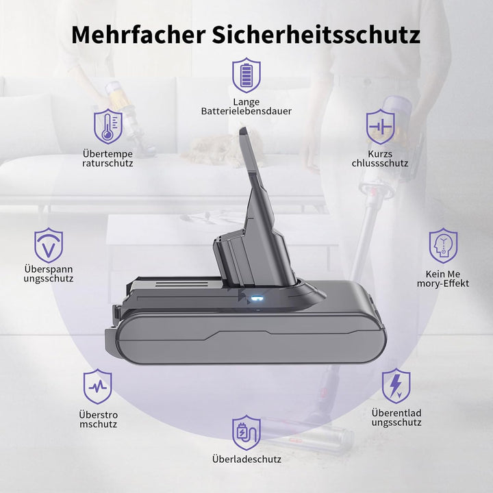 8000mAh für Dyson V8 SV10 Akku: 8.0Ah Ersatzakku für Dyson V8 Absolute Animal Fluffy Motörhead Exclu