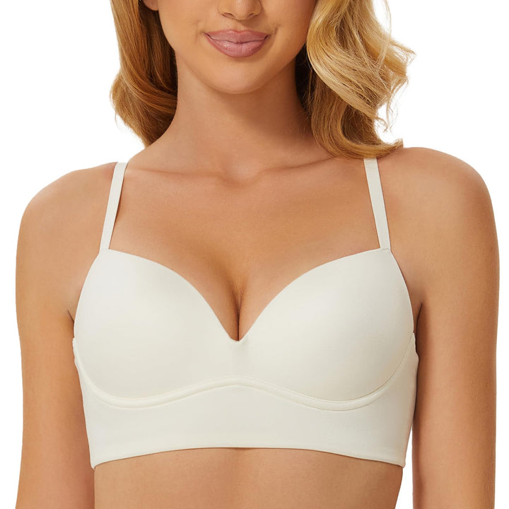 MELENECA Gepolsterter Nahtloser kabelloser Push-up-BH für Damen mit Halt und Hebung 70E Gebrochenes