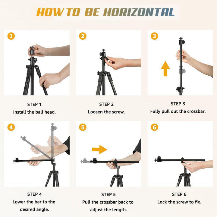 Handy Stativ, 167 cm Horizontal iPhone Stativ mit 360° Verstellbarem Kugelkopf und Fernbedienung für