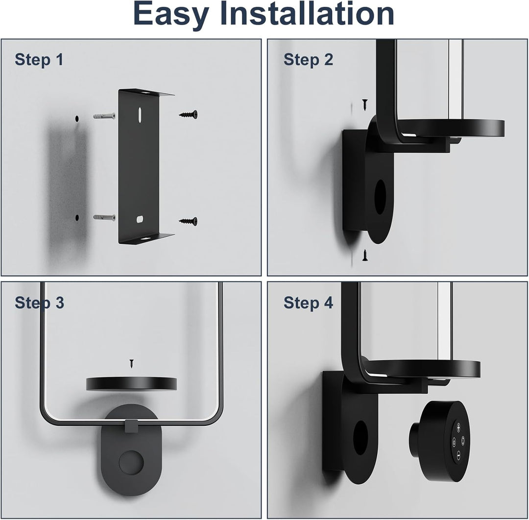 Starxing 2 in 1 Wandpflanzenregal mit Lampe, 8000mAh Bilderrahmen Wandpflanzenhalter, Fernbedienung