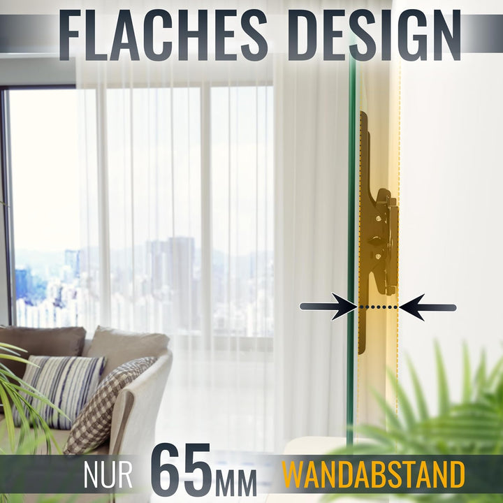 RICOO TV Wandhalterung Fernseher Neigbar Flach Slim für 37-80 Zoll, Universal TV Halterung R07, Fern