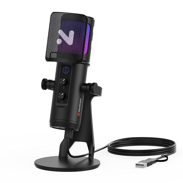 NearStream RGB Gaming Mikrofon Kit mit Stand,USB Mikrofon für Podcasts/Streaming,Kondensator mikrofo
