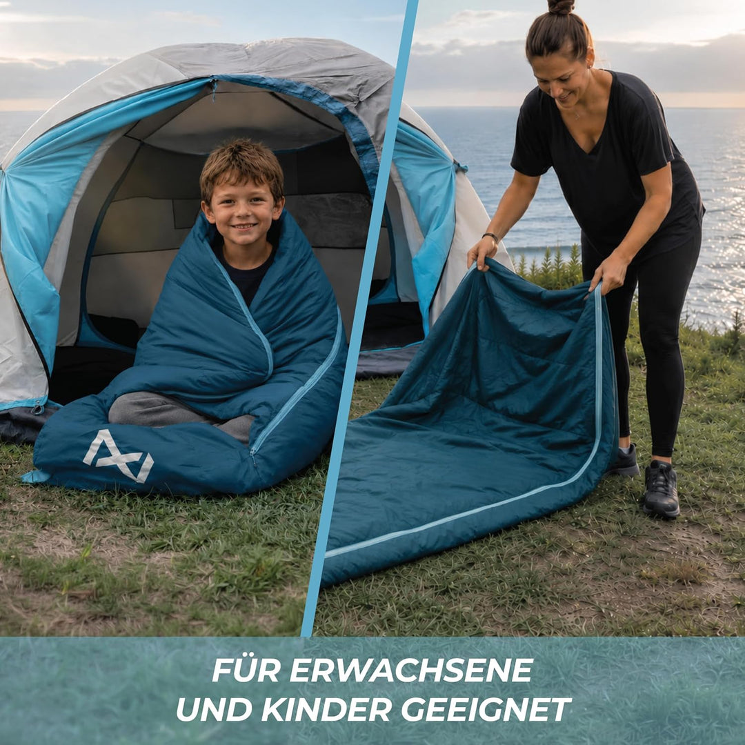 Schlafsack Erwachsene - Sommerschlafsack Kleines Packmass & Ultraleicht - Mumienschlafsack für Campi