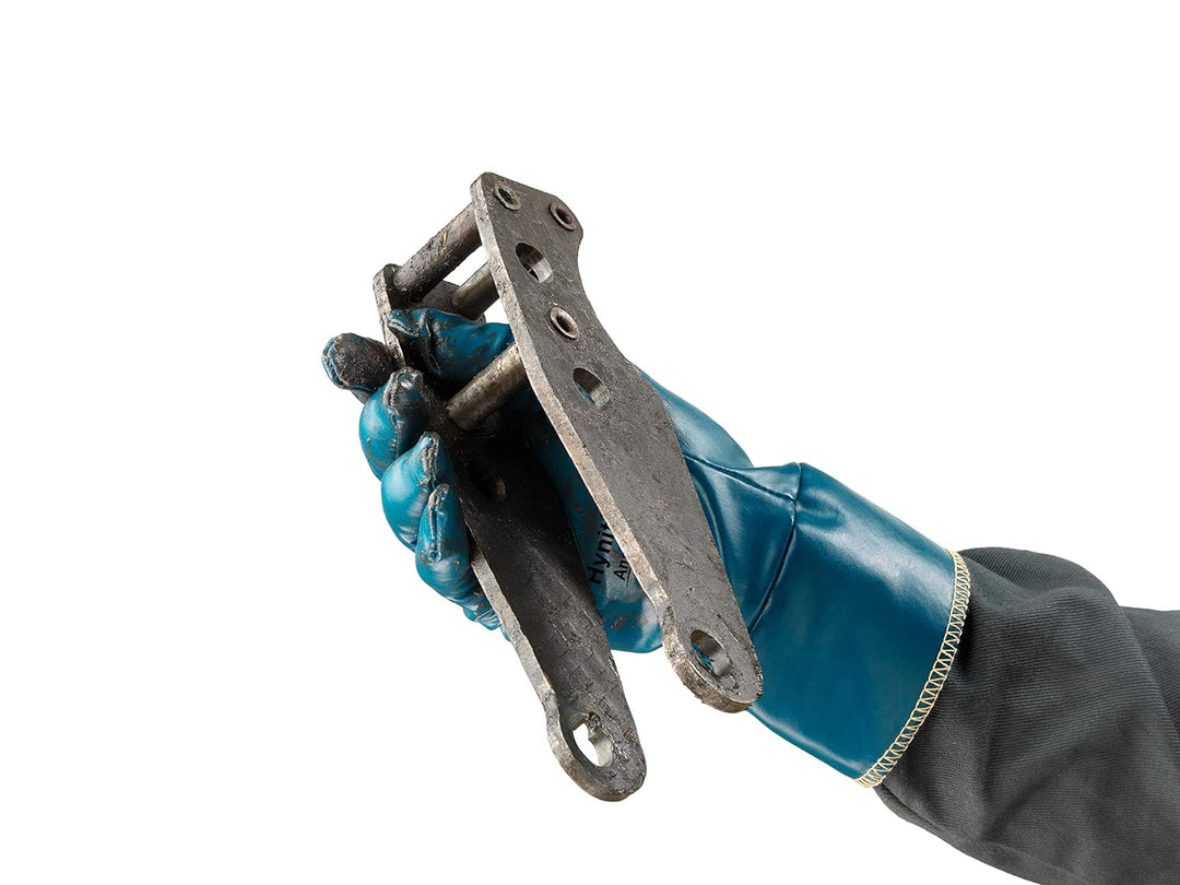 Ansell Hynit 32-800 Öl abweisende Handschuhe, Mechanikschutz, Blau, Grösse 9 (12 Paar pro Beutel) 9