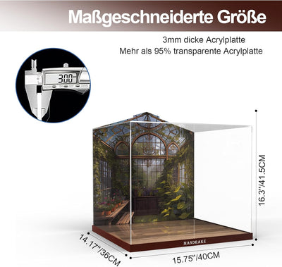 cooldac Acryl-Vitrine kompatibel mit Lego Harry Potter 76433 Zaubertrankpflanze Alraune, Staubdichte