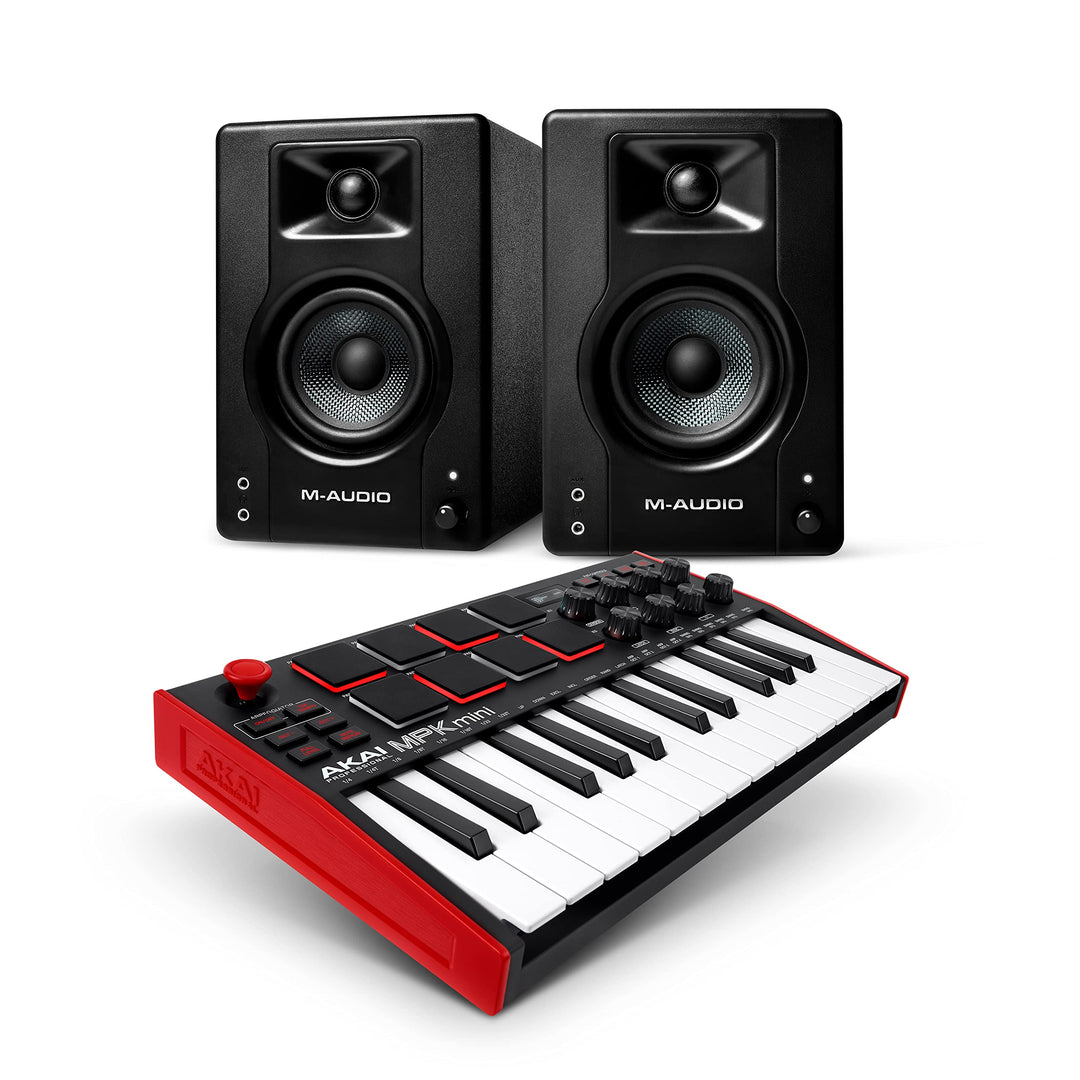 AKAI Professional MPK Mini MK3 & M-Audio BX3 – 25-Tasten USB MIDI Keyboard Controller, Drum Pads und