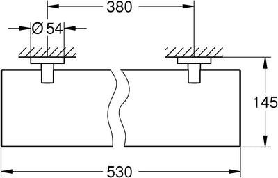 GROHE Essentials Glasablage 530 mm, glas/supersteel , 40799DC1