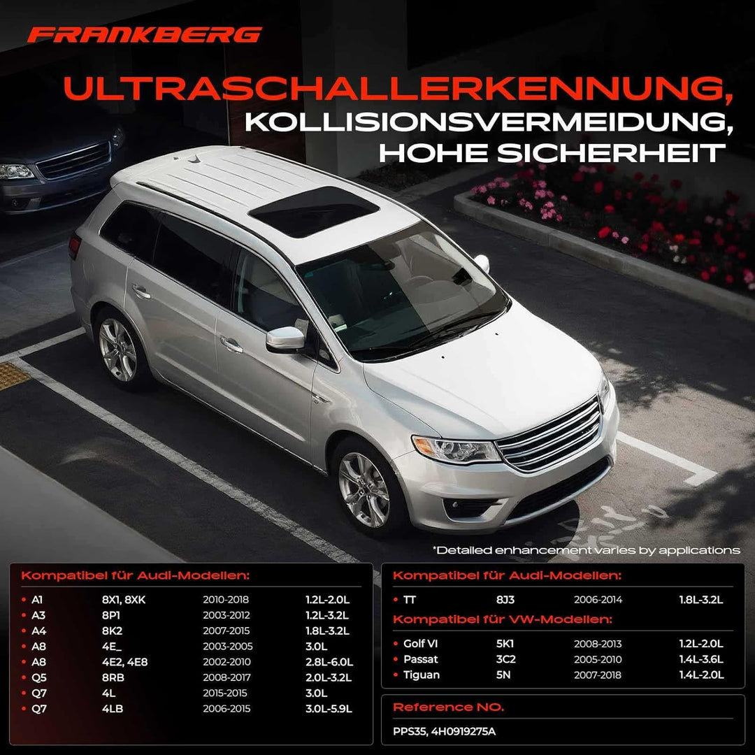 Frankberg 4x Parksensor Einparkhilfe Vorne Hinten Kompatibel mit Golf VI Variant AJ5 1.2L-2.0L 2009-