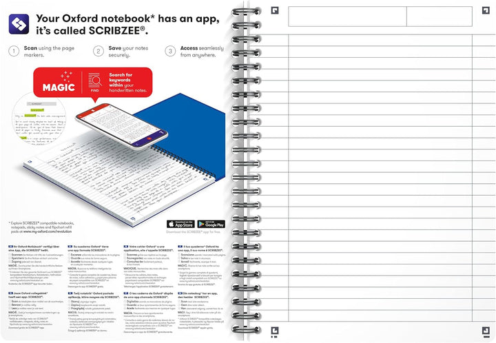 Oxford Spiralbuch A5, smart black, liniert, 90 Blatt, 5 Stück, liniert