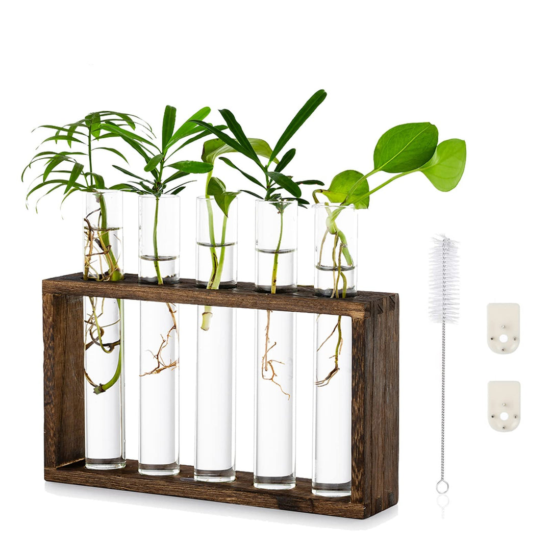 Glasseam Modern Blumenvase Kleine Vasen Deko Set Vintage Glas Reagenzgläser Für Blumen Mit Ständer H