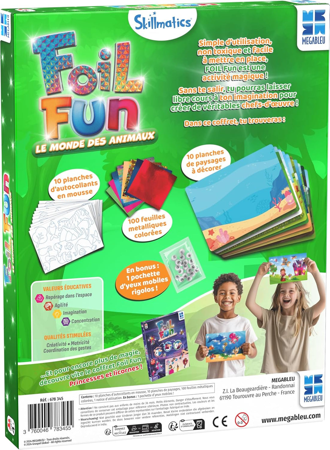 Megableu Foil Fun-Das Königreich der Tiere, Freizeit, Kinder, kreative und spielerische Aktivität, a