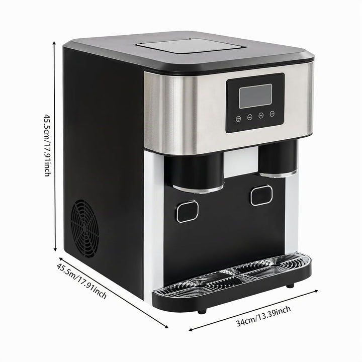 3-in-1 Eismaschine mit Wasser- und Eiswürfelspender, Eiscrusher &amp; LCD Display, schnelle Eisproduktio