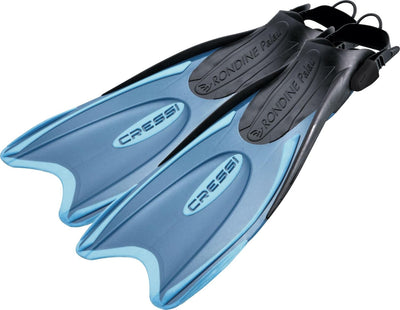 Cressi Palau Saf Fins Einstellbare Kurze Flossen zum Schwimmen und Schnorcheln Blau/Azurblau Lange F