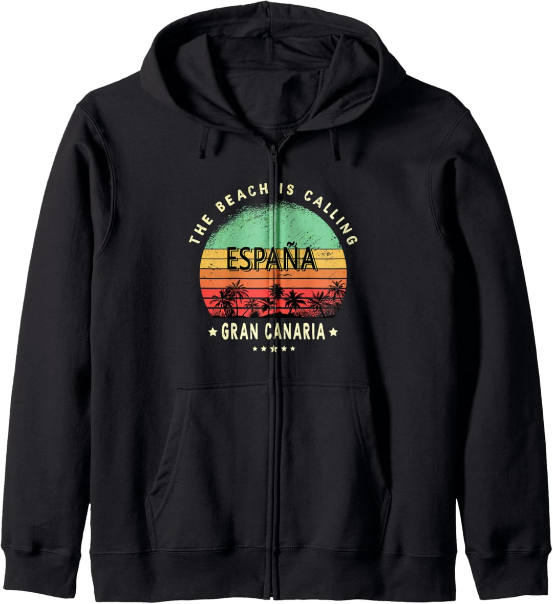 Gran Canaria Spanien Vintage Urlaub Palmen Kanaren Souvenir Kapuzenjacke