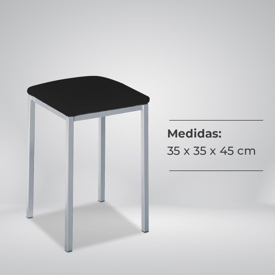 ASTIMESA - Gepolsterter Küchenhocker - Solide und Feste Struktur - Gestell Farbe Aluminium und Sitzf