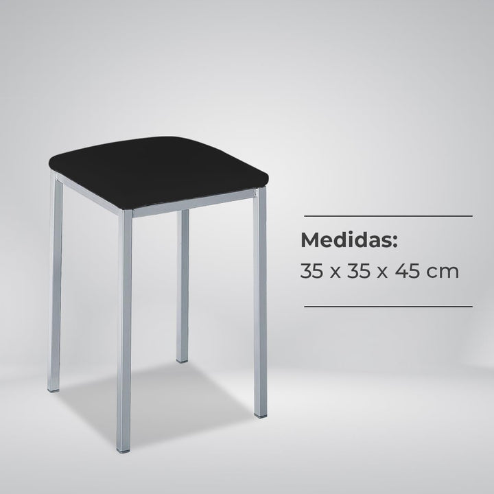 ASTIMESA - Gepolsterter Küchenhocker - Solide und Feste Struktur - Gestell Farbe Aluminium und Sitzf