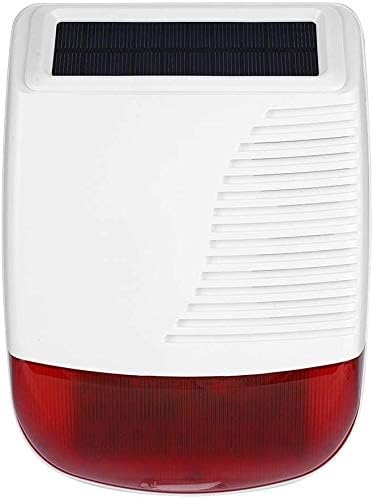 TecPeak Aussensirene, kabellos, solarbetrieben, mit Alarmsystem, Aussensirene